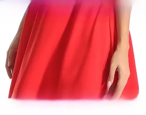 Detail of red breathable fabric texture with premium skin-friendly drape and soft sheen