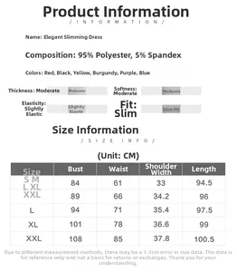 Detailed size chart for V-neck beach dress with chest and waist measurements
