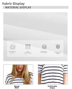 Dettaglio del tessuto a maglia a righe di alta qualità che mostra texture e traspirabilità