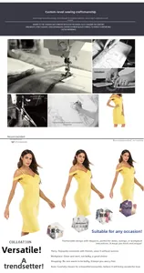 Artisanat détaillé et processus de couture d'une robe jaune ajustée avec col en V