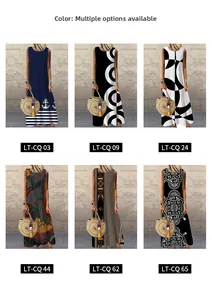 Collage de robes longues d'été sans manches en six motifs et couleurs pour femmes