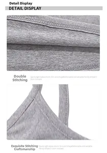Close-up of double-needle stitching and grey marl fabric texture on athletic wear