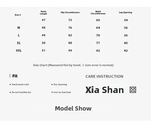 Größentabelle für nahtlose Yoga-Shorts mit Maßen für Taille und Hüfte in Zentimetern