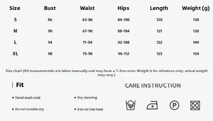 Detailed size chart for mesh maxi dress showing S to XL bust, waist, and hip measurements