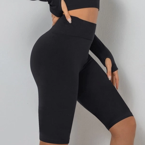 Damen Hohe Taille Yoga Shorts Nahtlose Biker Shorts Bauchkontrolle Po-Lifting Training Laufen Radfahren Sportliche Unterseite