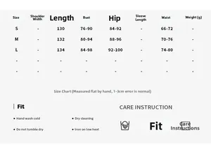 Detailed size chart for the velvet evening party dress with washing care instructions