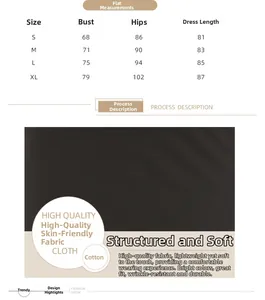 Size chart for black slim fit off-shoulder dress featuring high quality cotton fabric detail