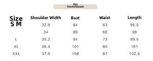 Detailed size chart for retro sleeveless octopus print dress showing S-XXL measurements