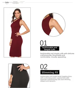 Detail view of the sleek sleeveless one-shoulder neckline and wine red fabric texture