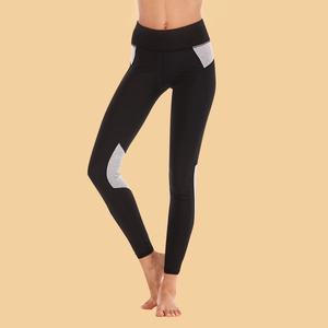 Women High Waist Yoga Pants Color Block Fitness Leggings Patchwork Gym Sports Bottom Naked Feel Trousers Slim Fit Activewear