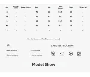 Detailed size guide table with measurements for S to XL sexy V-neck bodycon dress