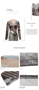 Detailed view of high-quality stitching and 3D digital knit print on dress fabric