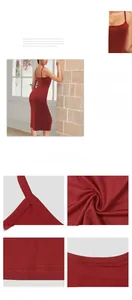 Détails de la robe rouge montrant les coutures précises et la texture du tissu