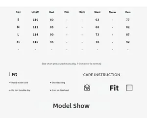 Guide des tailles et conseils d'entretien pour la robe longue moulante sexy pour femme