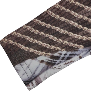 Winter maxi dress featuring 3D pearl chain digital print and ribbed texture detail