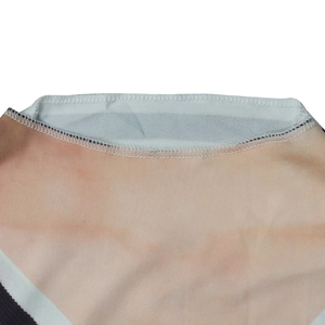 Winter maxi dress with 3D digital print and high-quality elastic neckline stitching detail