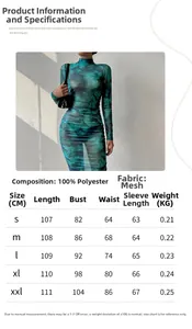 Guide des tailles pour robe en tulle à manches longues avec imprimé et détails tissu