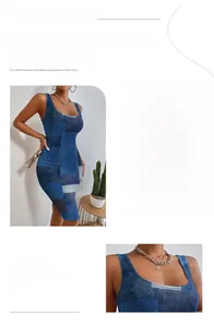 Detail of 3D geometric printed bodycon dress with sleeveless digital print fabric texture