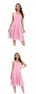 Detail of pink gingham A-line sundress showing the summer checkered pattern and fabric