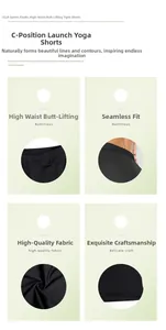 Dettagli dei pantaloncini da yoga sauna a vita alta con effetto lifting e tessuto premium