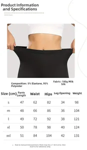 Tabella taglie dettagliata per leggings sauna da donna con misure precise del tessuto