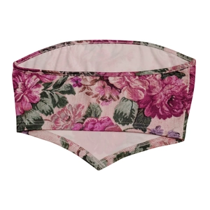 Top a tubino floreale da donna con orlo a sciarpa e motivo a fiori rosa viola
