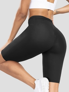 Pantaloncini da Yoga da Donna a Vita Alta Effetto Sauna Snellenti Modellanti Push Up Fitness Sportivi in Poliestere