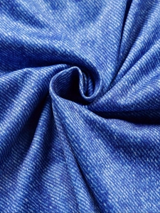 Leggings in maglia stampa denim da donna con texture morbida e taglio casual a vita media