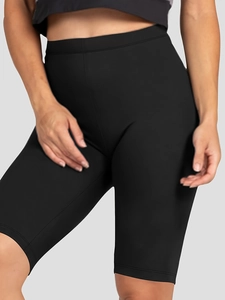 Pantaloncini sauna neri a vita alta da donna per fitness, yoga e controllo addome