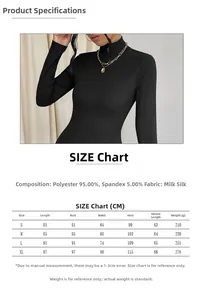 Guide des tailles détaillé pour robe noire à manches longues avec tissus et dimensions
