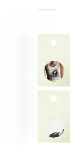 Detail showing the white ribbed knit fabric texture and retro portrait print of the tank top