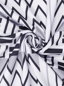 Women's 2024 high waisted flared pants with black and white geometric pattern