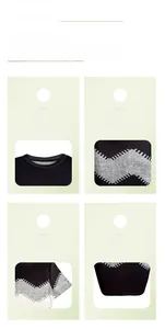 Détails du col rond et du motif à vagues sur la robe en maille moulante