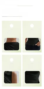 Détails du débardeur noir à col montant avec tissu plissé élégant et coupe ajustée
