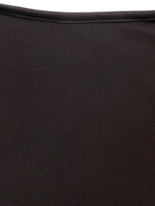 Slim fit knitted long sleeve T-shirt for women in dark brown with detailed seam finish