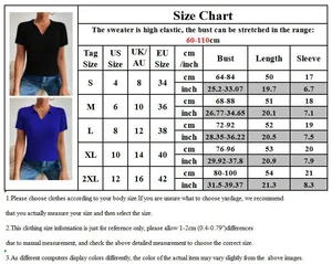 Guide des tailles pour haut en maille extensible Polo allant de S à 2XL avec mesures