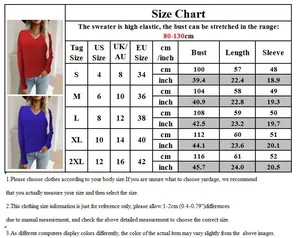 Detailed size chart for women pullover sweater with US UK EU conversions and measurements