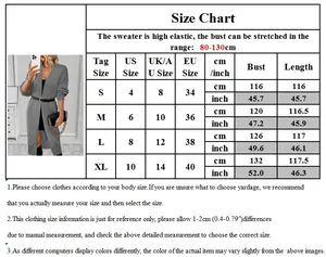 Größentabelle für Damen Strickjacke mit Maßen für US UK EU Größen von S bis XL in cm und inch