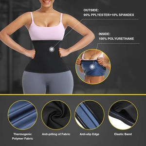 Detail of waist trainer showing heat-trapping polymer fabric and non-slip texture