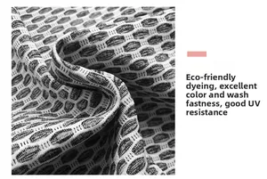 Macro detail of honeycomb knit yoga fabric with eco-friendly dyeing and high color fastness