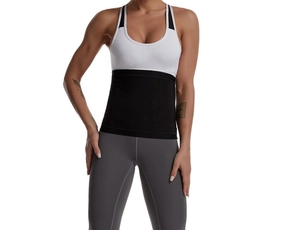 Waist trainer for women featuring blue film coating for sweat-enhancing fitness training