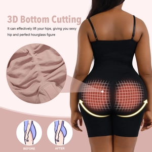 Seamless full body shapewear with 3D bottom lifting design for hourglass figure