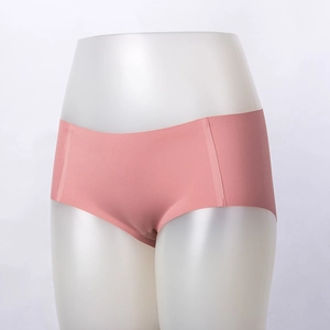 Detailed view of seamless pink briefs with silver ion antibacterial fabric on mannequin