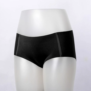 Detailed close-up of seamless black silver ion antibacterial briefs on a white mannequin