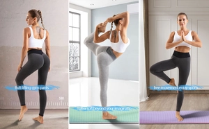 Détail de la texture en nid d'abeille et effet push-up du legging de yoga taille haute