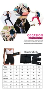 Tableau des tailles détaillé pour short sculptant taille haute et gaine de compression 3m