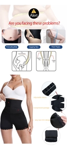 Détail du velcro réglable et de la dentelle sexy sur la gaine amincissante taille haute