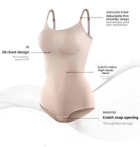 Detail of shapewear bodysuit showing adjustable straps and 3D breast support structure