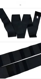 Détail de la ceinture gainante noire haute élasticité avec velcro réglable et tissu respirant