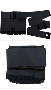 Détail de la gaine amincissante avec dentelle et ceinture abdominale élastique réglable